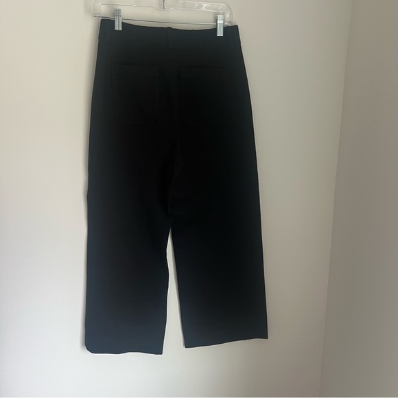 Anthropologie Colette Black Wide Leg High Rise Pants Crop Women's Size 6 - Picture 3 of 5